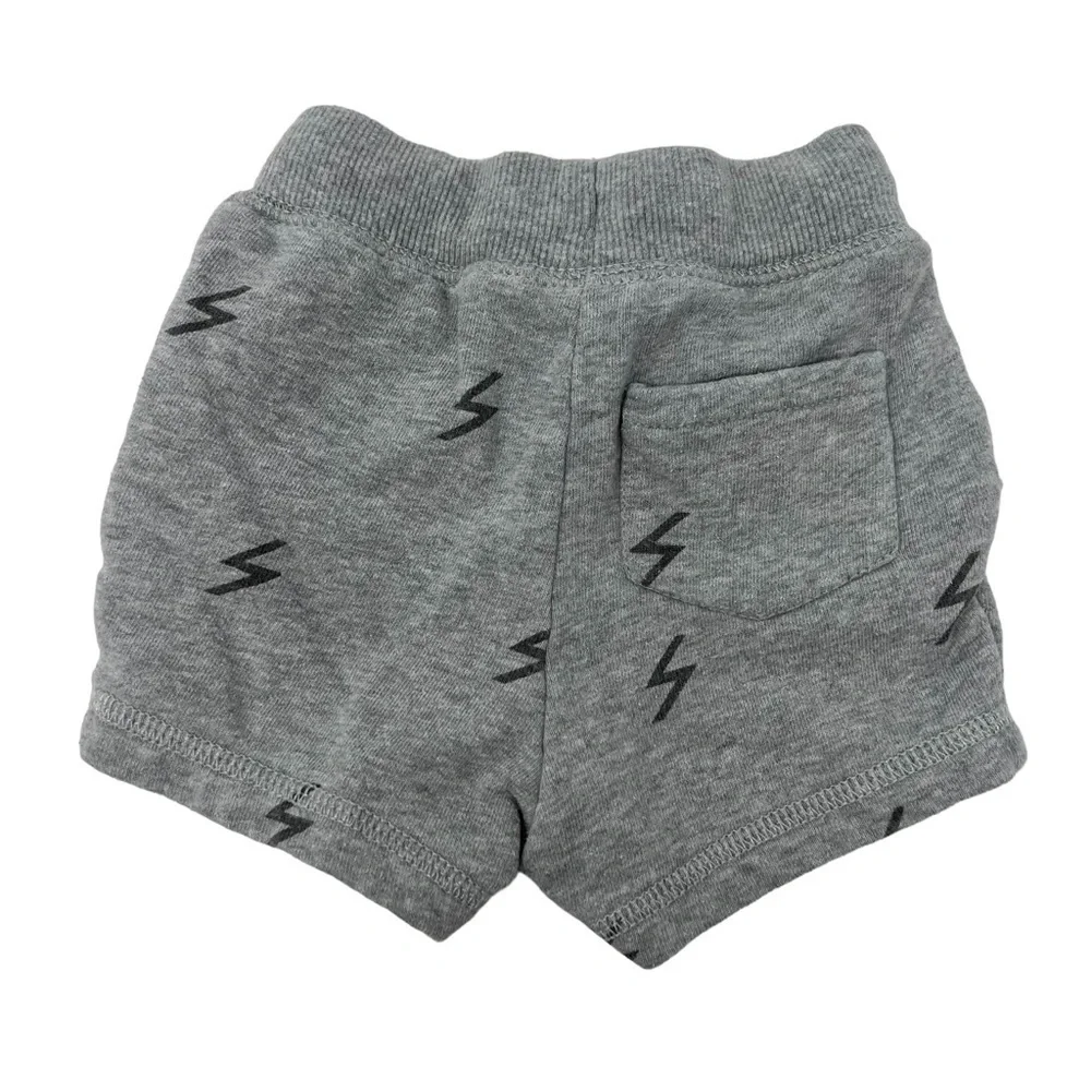 Hanna Andersson Grey Lightning Bolt Lounge Sweat Shorts Boy Size 70 6 to 12M
